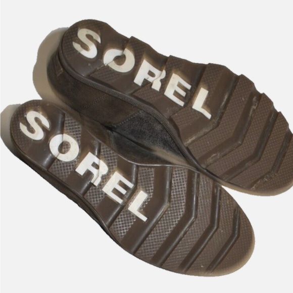 Sorel Joan of Arctic Boots Women's 7.5 Gray Nubuck Zip Lug Hidden Wedge Booties - Picture 5 of 5